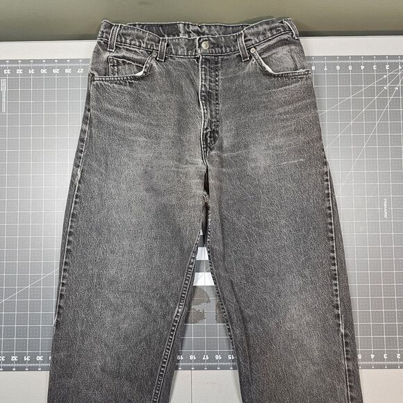 Vintage Levis 550 Orange Tab Jeans 32x34 (Tag 34x34) 80s Black Punk Grunge Biker